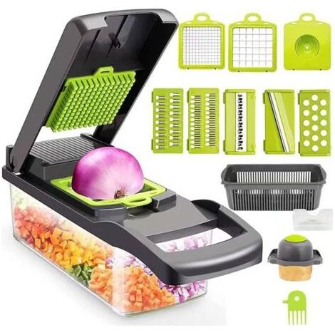 Coupe Legumes Multifonctions, 15 en 1 Coupe Legumes Manuel, Mandoline Professionnelle Cuisine, Mandoline Cuisine, Coupe Legume Cube, pour Couper, Râper Les, Trancher Légumes (1/5)