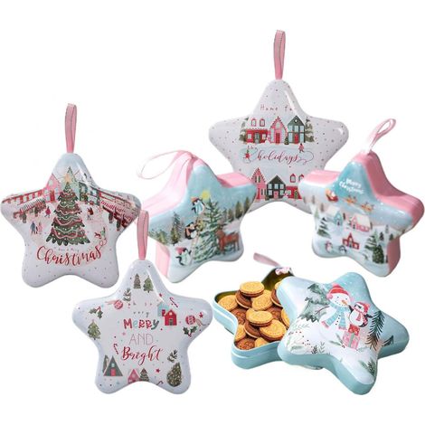 Boîtes À Biscuits De Noël - 6 Pièces Contenants En Métal En (1/5)
