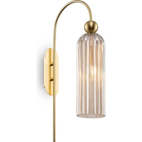 Maytoni Antic Lampada da parete moderna oro, paralume in vetro cognac (1/6)