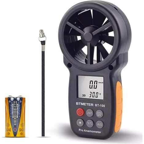 BT-100 Tragbares digitales Anemometer – Misst präzise die Windtemperatur (CFM) mit Maximal-/Minimal-/Durchschnittswerten, LCD-Hintergrundbeleuchtung für Fotografie, HLK und Drohnenflüge (1/5)