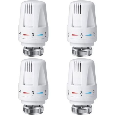 4 cabezales termostáticos para radiador, cabezal termostático TRV M30 x 1,5, válvula termostática para radiador, válvulas de radiador para sistemas de calefacción para hogar y oficina (1/5)