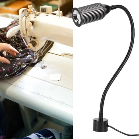 Lampe de travail magnétique LED 15 W pour machine à coudre, bras flexible à col de cygne, compatible avec les machines-outils et les tours (prise UE 110-220 V). (1/5)
