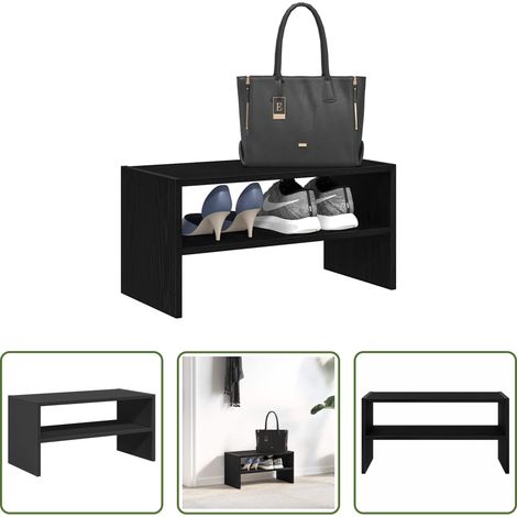 vidaXL Meuble à chaussures - Étagère à chaussures empilable en chêne noir 60 x 30 x 30,5 cm (1/5)