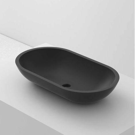 Lavabo à poser OVALO cristal 54x11,5x34 cm noir (1/5)