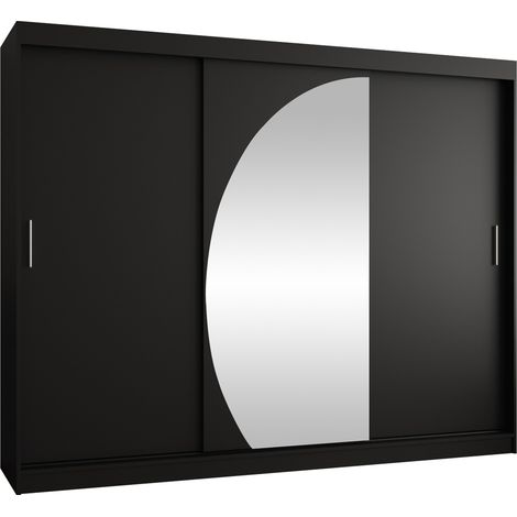 Armario Hartford 508, Negro, 200x250x62cm, Puertas de armario: Correderas, Número de estantes: 0