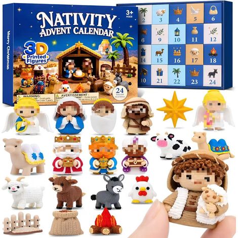 Christmas Advent Calendar - 3D Printed Christmas Set Toy Gift - Christmas Advent Calendar