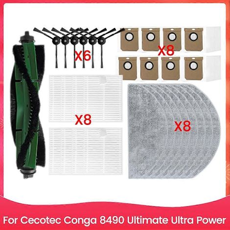 Pour 8490 Ultimate Ultra Power pièce détachée Main Brosse Side HEPA Filtre Serpillière Cloth Sac à poussière (1/5)