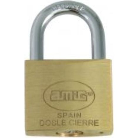 FPLUS candado 20-60 a/normal laton amig llaves iguales , Candado en latón de llaves iguales con arco tratado de acero.
Arco normal.
Incluye dos llaves.
Doble cierre.
Medida:	60 mm