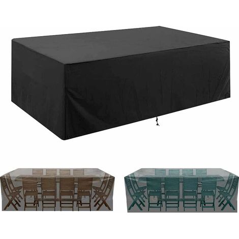 Gartenmöbel-Abdeckung, 210D Oxford-Gewebe, Schutzhülle für Gartenmöbel, wasserdichte Gartenmöbel-Abdeckung, winddicht, UV-beständig, Gartentisch-Abdeckung (213 x 132 x 74 cm) (1/5)