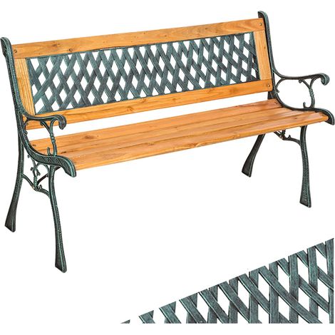 Banc de jardin 2 places en bois naturel marron