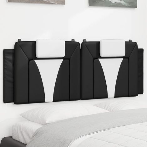 Kopfteil-Kissen "Viana" Schwarz und Weiß 140 cm Kunstleder
