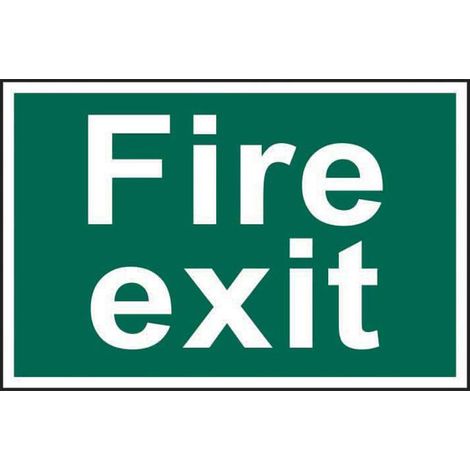 Scan 1502 Fire Exit Text Only - PVC Safety Sign 300 x 200mm SCA1502