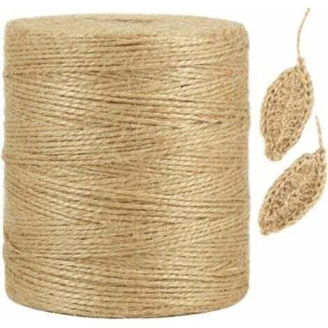 pair 300m corde de chanvre naturel, 1mm fine corde brune pour l'artisanat, crochet, emballage cadeau, jardinage et décoration de Noël-- (1/4)