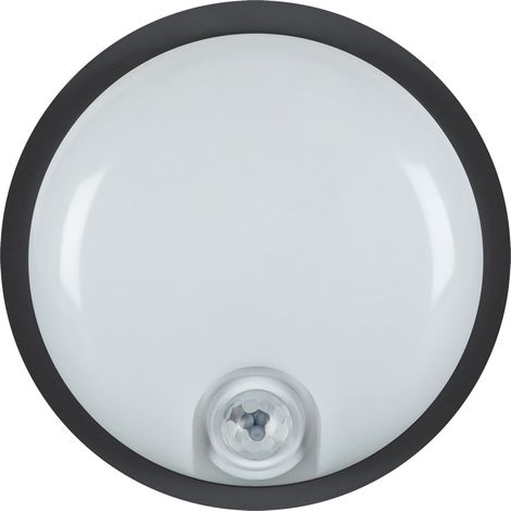 Plafonnier LED étanche - détecteur mouvement PIR - 15W - noir - 4100K - IP65 (1/3)