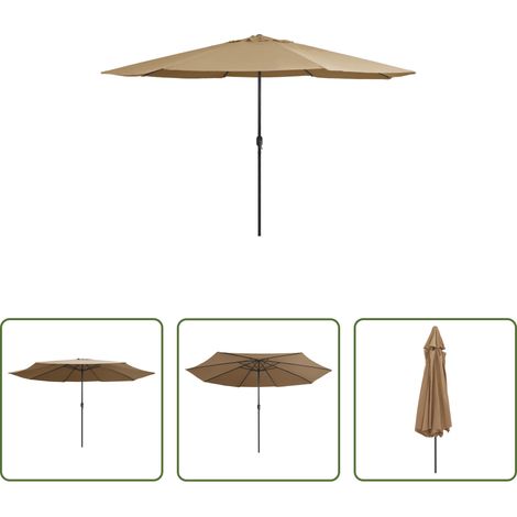 Terrassenschirm -  Sonnenschirm mit Metall-Mast 390 cm Taupe