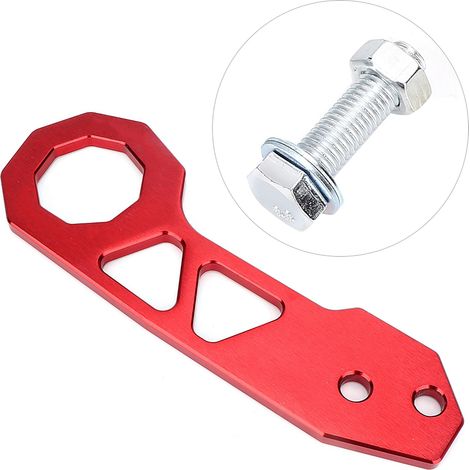 Pare-chocs arrière en aluminium avec anneau de remorquage, compatible Honda Civic Integra EG EK DC DC2, crochet de traction robuste, finition métal, pièce auto performance. (1/5)