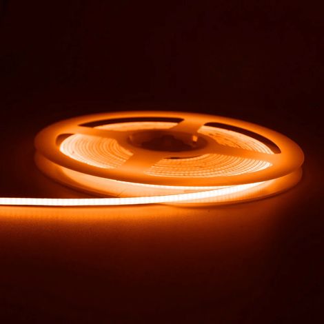 (Fil orange 12 V, 2 broches) Bande LED COB multicolore ultra-mince de 3 mm, 12 V CC, pour la décoration intérieure et le bricolage. Ruban LED haute densité. (1/5)
