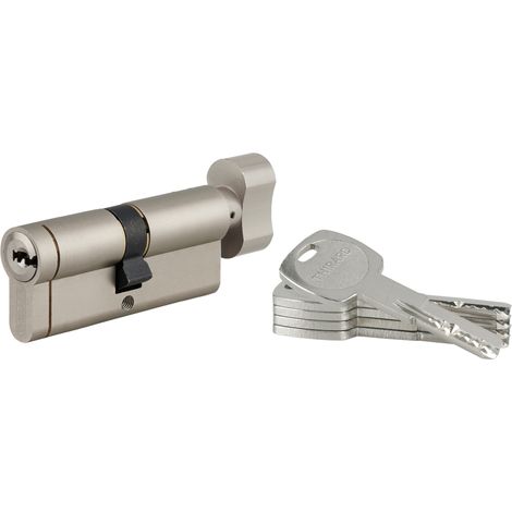 THIRARD - Lot de 10 cylindres à bouton Transit 1, 40Bx40mm, nickelé, 5 clés - THIRARD (1/3)