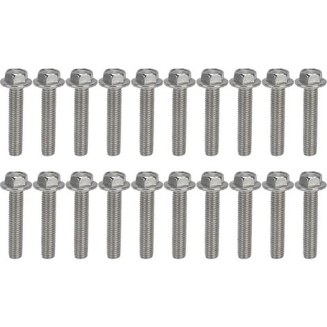 20 Stück M10x1,5 Schrauben A2‑70 Edelstahl Flansch-Sechskantschraube mit Dichtung DIN6921M10x50