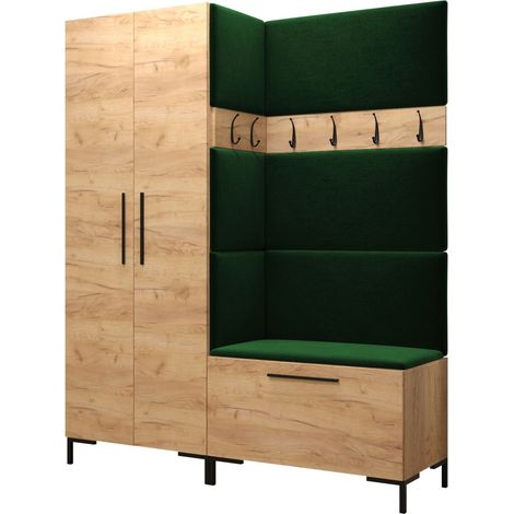 Conjunto para recibidor Nomal I, Polo 889, 196x158x44cm, Tapiz, Aglomerado laminado, Colocada, Montada en la pared (1/5)