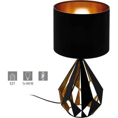 Lampada Da Tavolo Vintage Carlton 5 Acciaio Nero 1 Luce E27 (1/5)