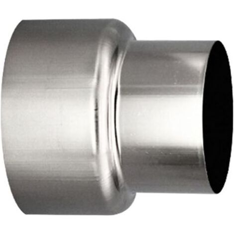 Raccord réducteur conduit cheminée acier inoxydable Ø 80 mm – Ø 60 mm – Raccordement conduits double paroi – Ciment haute température (1/4)