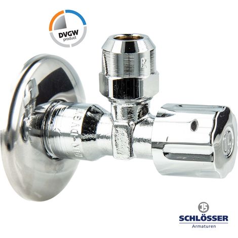 JS Profi Eckventil 1/2 Zoll Handwerkerqualität DVGW Messing verchromt