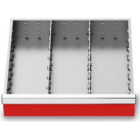 Metalleinteilung Set 2-teilig, R 18-16, Schubladennutzmaß 450 x 400 mm, Blendenhöhen 200 / 250 / 300 mm Maße in mm (BxTxH): 450 x 400 x 200 (1/3)
