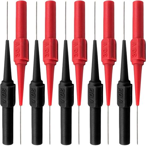 Pointes De Mesure Pour Multimètre, 10 Pièces 0.7Mm 30V Aiguilles De Test Rouge Et Noir Pour Applications Industrielles (1/5)