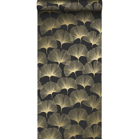 papier peint feuilles de ginkgo noir et or - Origin Wallcoverings (1/5)