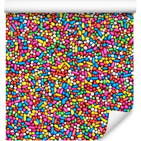 Papier peint à paillettes d'anniversaire rouge, violet et bleu 50x1000 cm (1/4)