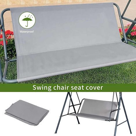 Housse de rechange pour balancelle, tissu Oxford 600D, imperméable, anti-poussière, pour terrasse, balcon et jardin (115x50x50 cm, Gris) (1/3)