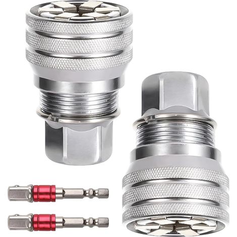 Juego de 2 llaves de vaso, llave de carraca ajustable con manguitos y varillas, ideal para un par de apriete de carraca de 3/8 de pulgada. (1/5)