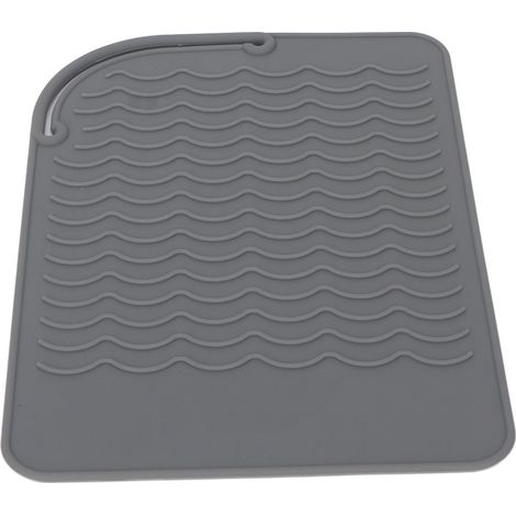 Tapis silicone ondulé résistant à la chaleur, antidérapant, flexible, gris, protection thermique pour surface chaude (1/5)