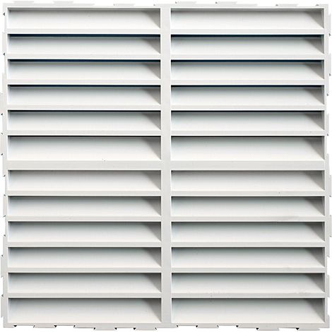 Grille murale PVC pour assemblage multiple - 200 x 200 mm blanc avec moustiquaire - First Plast (1/2)