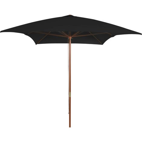 Ombrellone da esterno con palo 200 x 300 cm legno nero 020008258