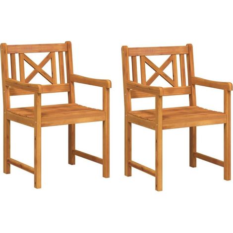 Lot de 2 chaises de jardin en bois d’acacia GARY (1/5)