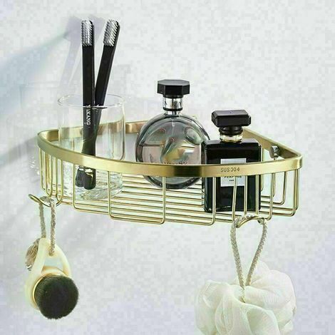 Green Mobility-Étagère Douche d'angle, Etagere Salle de Bain Rangement Accessoire Salle de Bain Aucun Espace Antirouille de Sablage Antirouille (1/3)