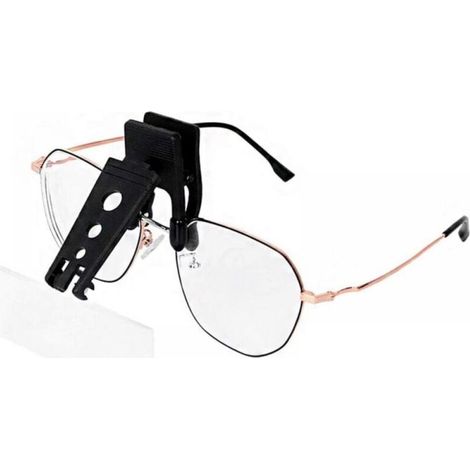 Clip-on Magnifying Glass for Eyeglasses with 3 Interchangeable Lenses, Clip-on and Flip-up Hands-Free 1.5x 2.5x 3.5x for Reading, Sewing, Hobbies, Map (1/5)