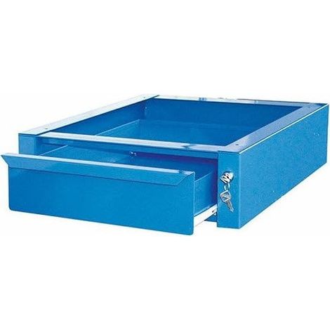 Outifrance – Bloc tiroir en acier bleu 490x540x150mm – Tiroir sur glissières – Finition peinture époxy – Fermeture sécurisée (1/5)