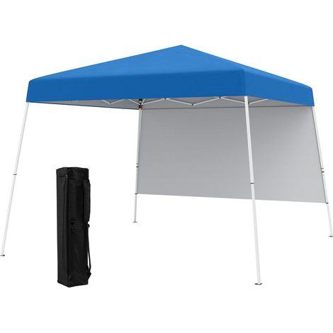 Tonnelle pliante 8 x 8 ft avec paroi latérale, protection UV50+, pour marché, plage et événements sportifs (1/5)