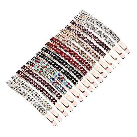 16 Pices Pingles Cheveux Strass Pinces Cheveux En Mtal Barrette Pingles Cheveux En Cristal Double Range Pour Femmes Filles (multi Couleur) (1/5)