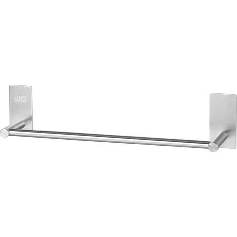 portasciugamani in acciaio inox da 40 cm, senza foratura, adesivo, per bagno e cucina. (1/5)