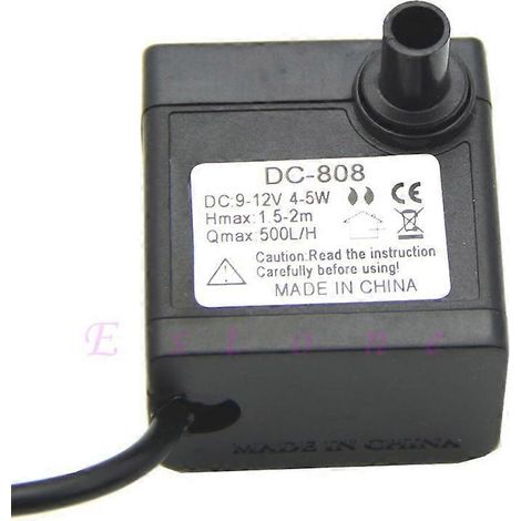 Pompe à eau submersible pour aquarium, fontaine et bassin, 9-12 V CC, 4-5 W (1 pièce) (1/4)