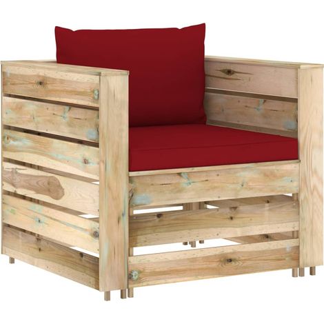 Maison Exclusive - Set Salotto da Giardino 2 pz con Cuscini Legno Impregnato Verde