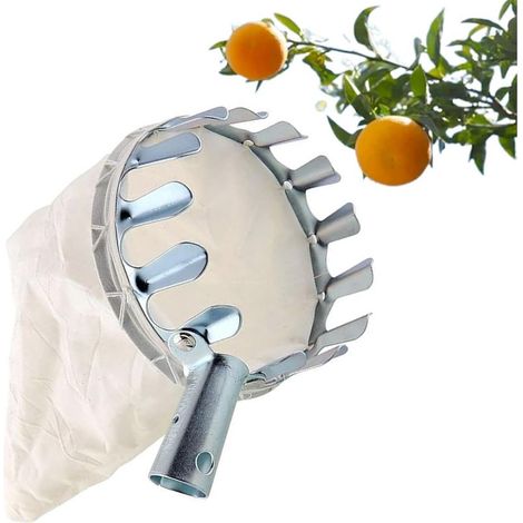 Outil de Cueillette de Fruits,Cueilleur de Fruits avec Sac en Tissu, Cueille Fruits,Cueille Pomme pour la Cueillette des Pommes Oranges Pêches Poires Cerises (1/5)