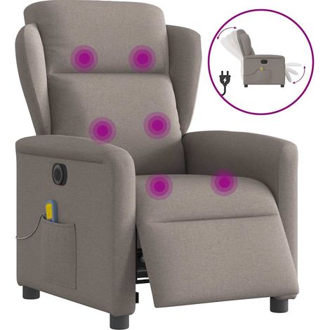 Massagesessel Elektrisch Taupe Stoff