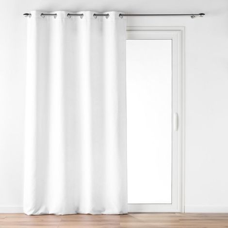 Rideau à Œillets en Velours "Verra" 140x260cm Blanc (1/5)