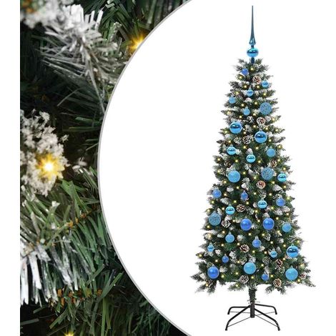 Sapin de Noël  Arbre de Noël artificiel Vert 150 cm PVC, plastique et acier (1/5)