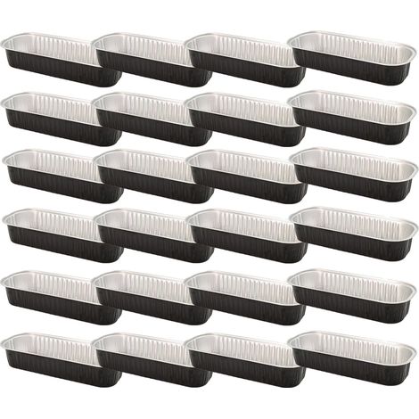Moules à mini-cakes avec cuillères (paquet de 100, 193 g) Moules rectangulaires en aluminium (1/5)